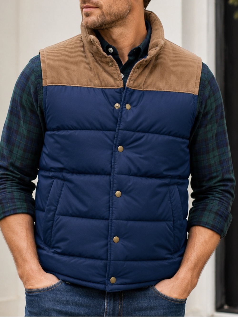 Men’s puff vest corduroy NWT